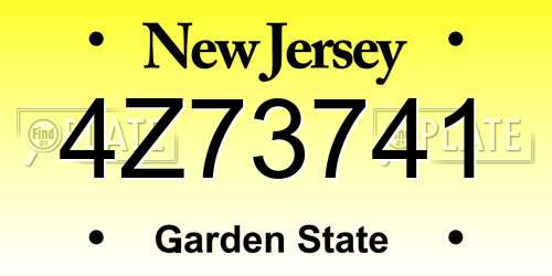 4Z73741 New Jersey License Plate