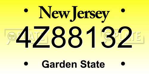4Z88132 New Jersey License Plate