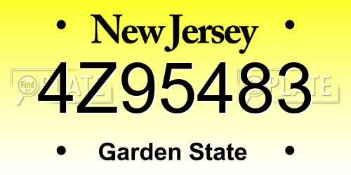 4Z95483 New Jersey License Plate