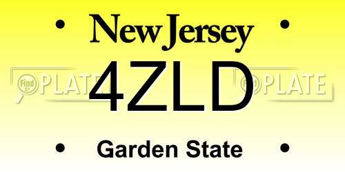 4ZLD New Jersey License Plate