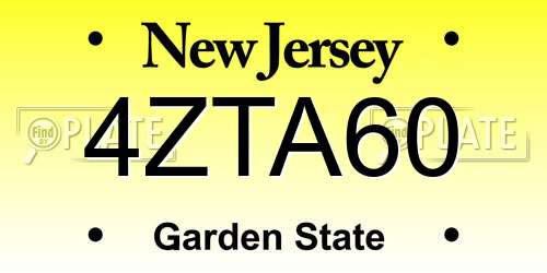 4ZTA60 New Jersey License Plate