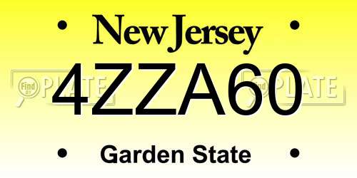 4ZZA60 New Jersey License Plate