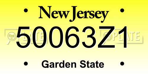 50063Z1 New Jersey License Plate