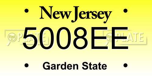 5008EE New Jersey License Plate