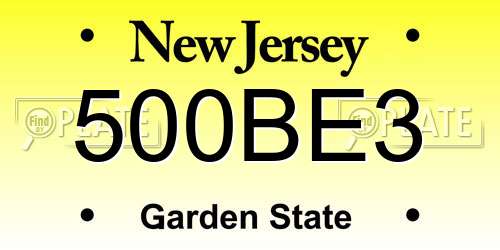 500BE3 New Jersey License Plate