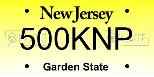 500KNP New Jersey License Plate