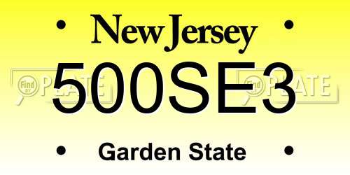 500SE3 New Jersey License Plate