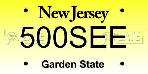 500SEE New Jersey License Plate