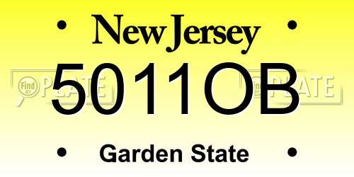 5011OB New Jersey License Plate