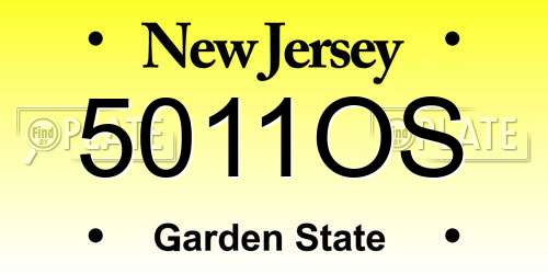 5011OS New Jersey License Plate