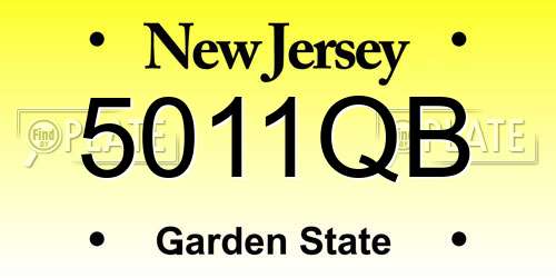 5011QB New Jersey License Plate