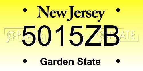 5015ZB New Jersey License Plate