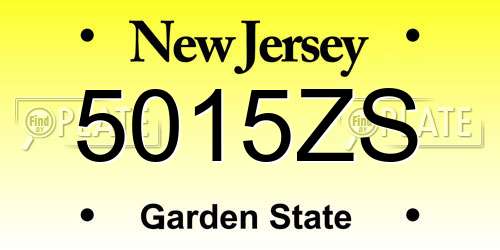 5015ZS New Jersey License Plate