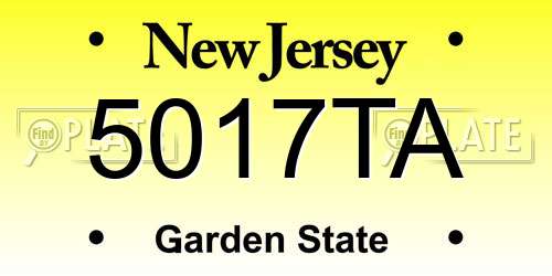 5017TA New Jersey License Plate
