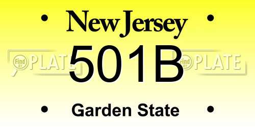 501B New Jersey License Plate