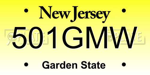 501GMW New Jersey License Plate