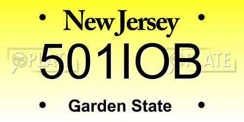 501IOB New Jersey License Plate