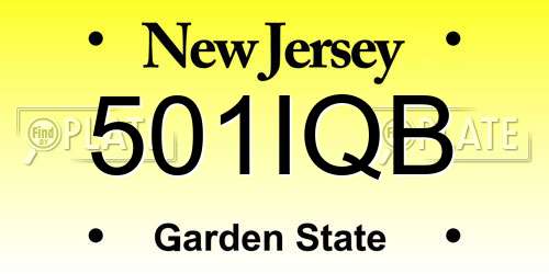 501IQB New Jersey License Plate