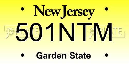 501NTM New Jersey License Plate