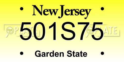 501S75 New Jersey License Plate
