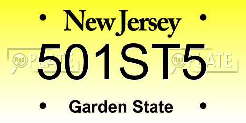 501ST5 New Jersey License Plate