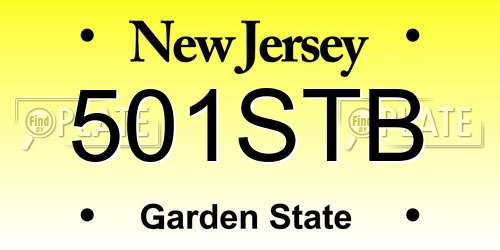 501STB New Jersey License Plate