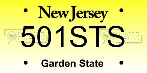 501STS New Jersey License Plate