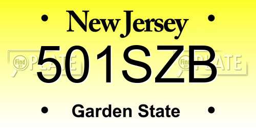 501SZB New Jersey License Plate