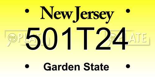 501T24 New Jersey License Plate