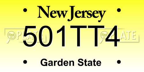 501TT4 New Jersey License Plate