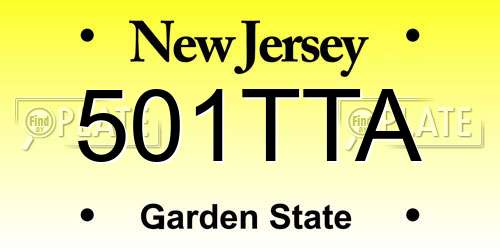 501TTA New Jersey License Plate