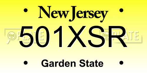 501XSR New Jersey License Plate
