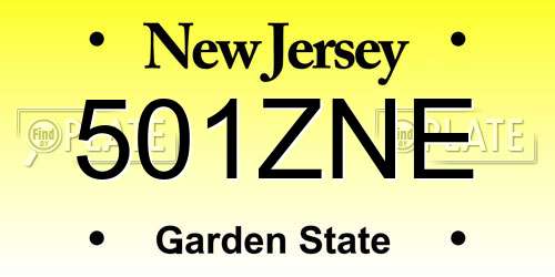 501ZNE New Jersey License Plate