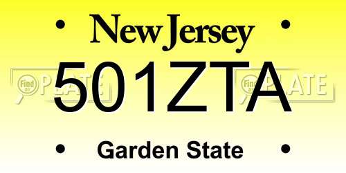 501ZTA New Jersey License Plate