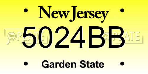 5024BB New Jersey License Plate