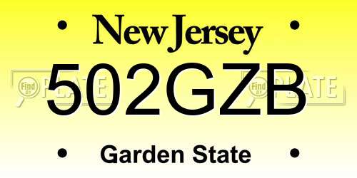 502GZB New Jersey License Plate