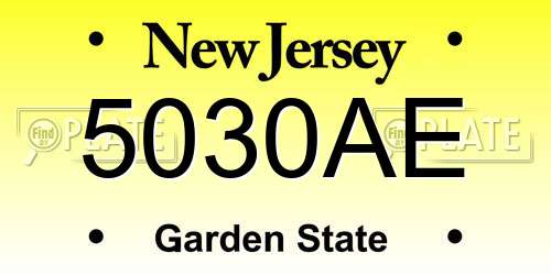 5030AE New Jersey License Plate