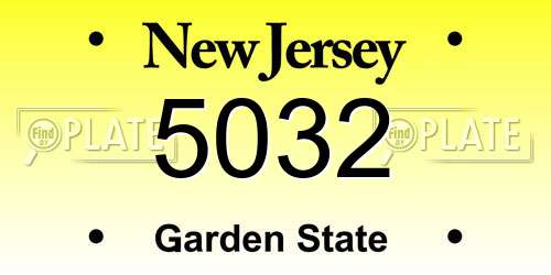 5032 New Jersey License Plate