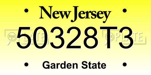50328T3 New Jersey License Plate