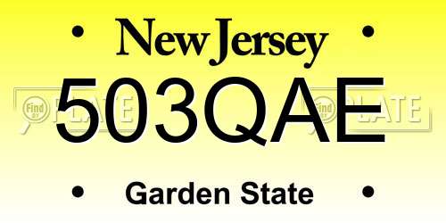 503QAE New Jersey License Plate
