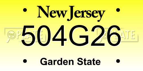 504G26 New Jersey License Plate