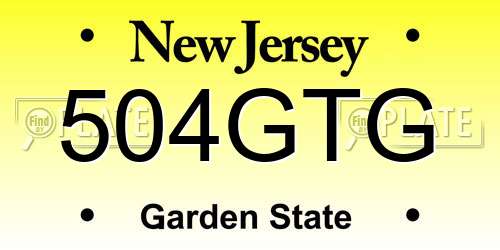 504GTG New Jersey License Plate