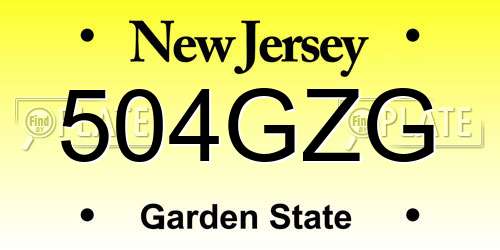 504GZG New Jersey License Plate