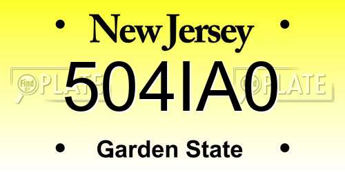 504IA0 New Jersey License Plate