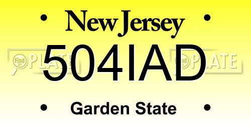 504IAD New Jersey License Plate
