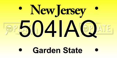 504IAQ New Jersey License Plate
