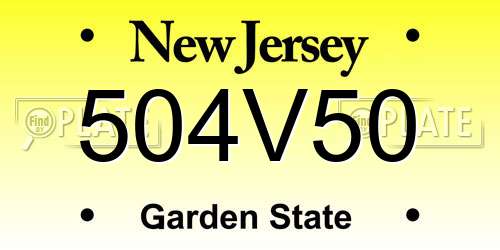 504V50 New Jersey License Plate