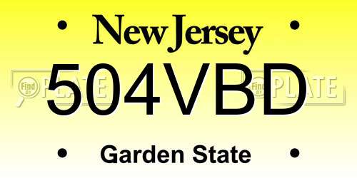 504VBD New Jersey License Plate