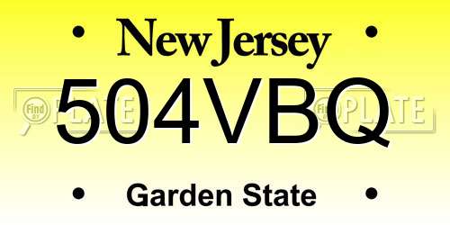 504VBQ New Jersey License Plate