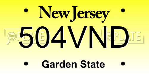 504VND New Jersey License Plate